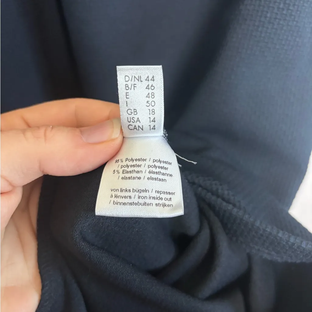 LeComte NWT Elegant Navy Blue Dress with Embellished Jeweled Details Size 14 - Image 5