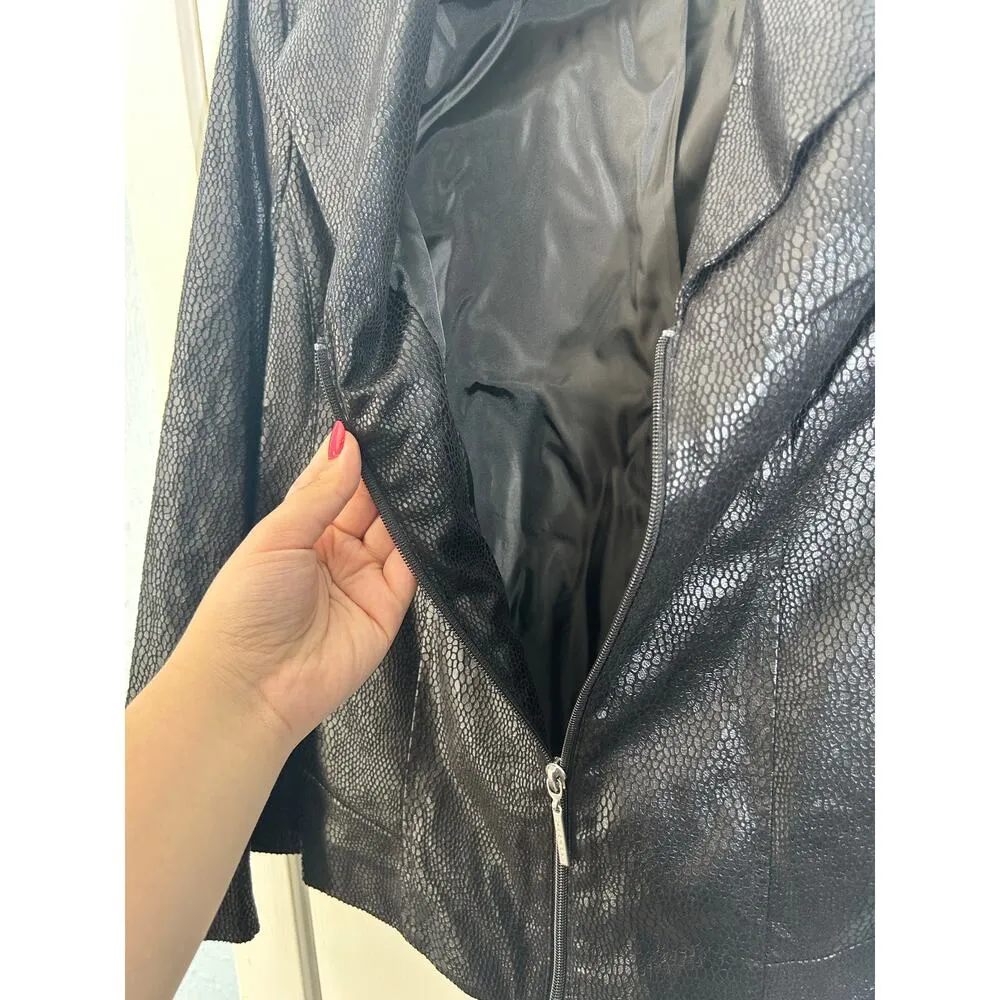 Tanjay Jacket Size 8P Black Velvet Burnout Snake Print Whimsigoth Stevie Nicks - Image 4