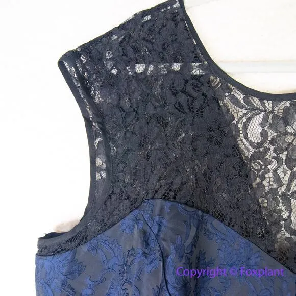New! City Chic Ornate Dress in black lace and navy jacquard,‎ plus size 24 - Image 8