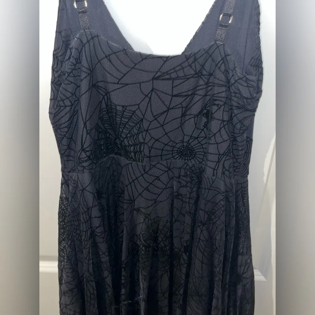 Black Milk CorpseBride Goth Burned Velvet Spider Threads Handkerchief Dress Sz M - Image 14