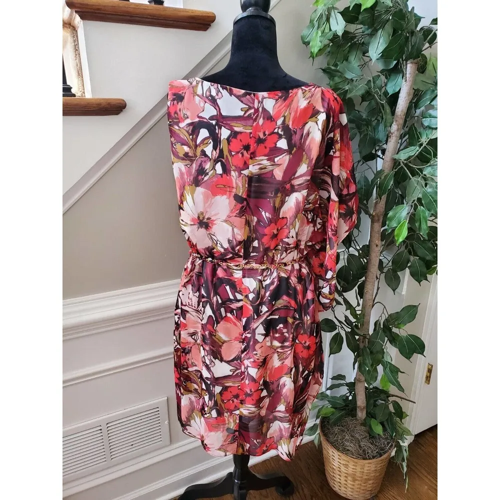 Thalia Sodi Women's Floral Polyester Round Neck Knee Length Dress Size Large - Image 8