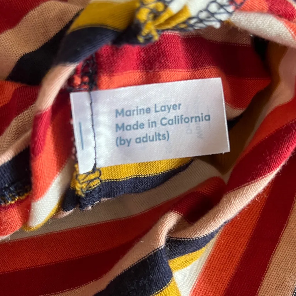 Marine Layer Multicolor Striped crew neck long sleeved tee shirt size small - Image 4