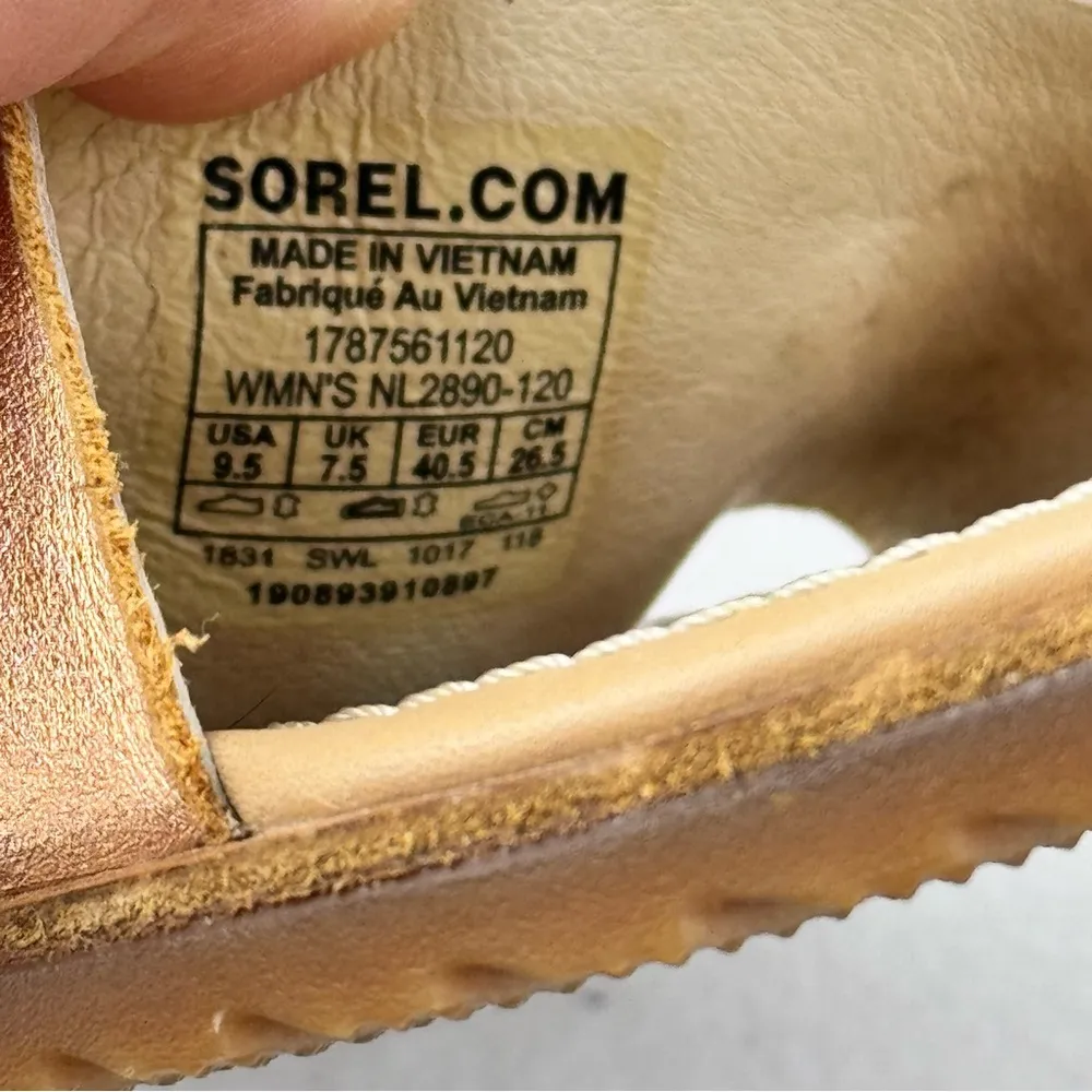 Sorel Women’s Ella Sandal Rose Gold/Cream Elastic Strappy Flat Size 9.5 EUR 40.5 - Image 8