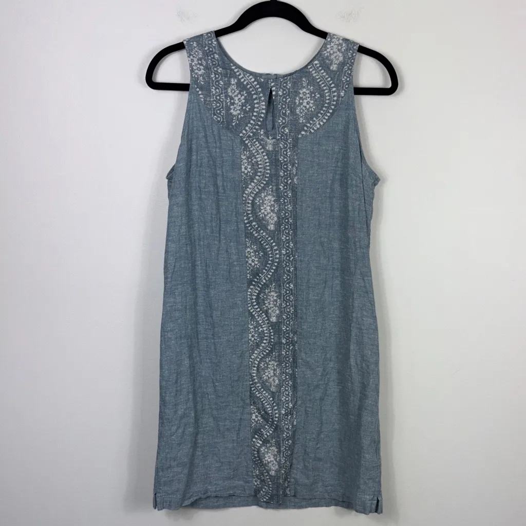 Patagonia Island Hemp Shift Dress Women’s Size 6 Blue Cotton Sleeveless - Image 2
