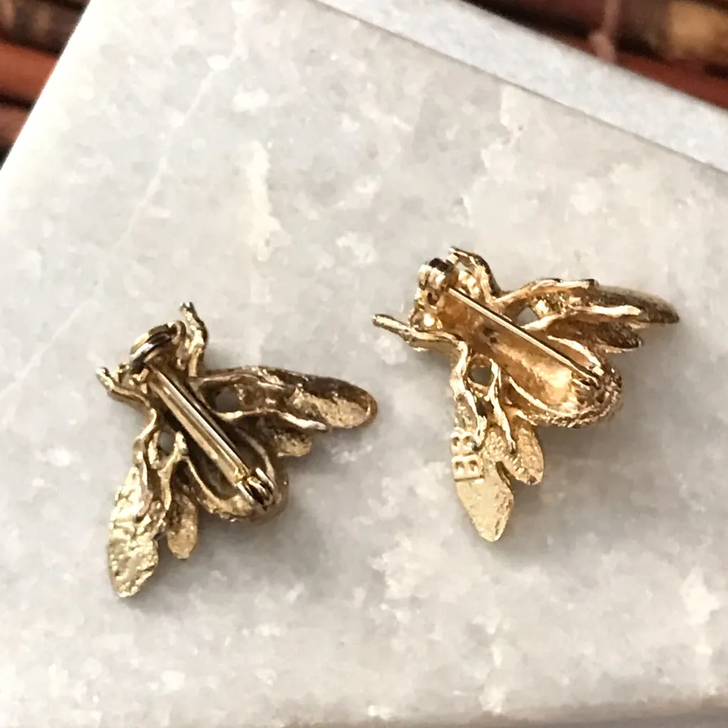 Insects Gold Tone Pin Brooch - Image 3