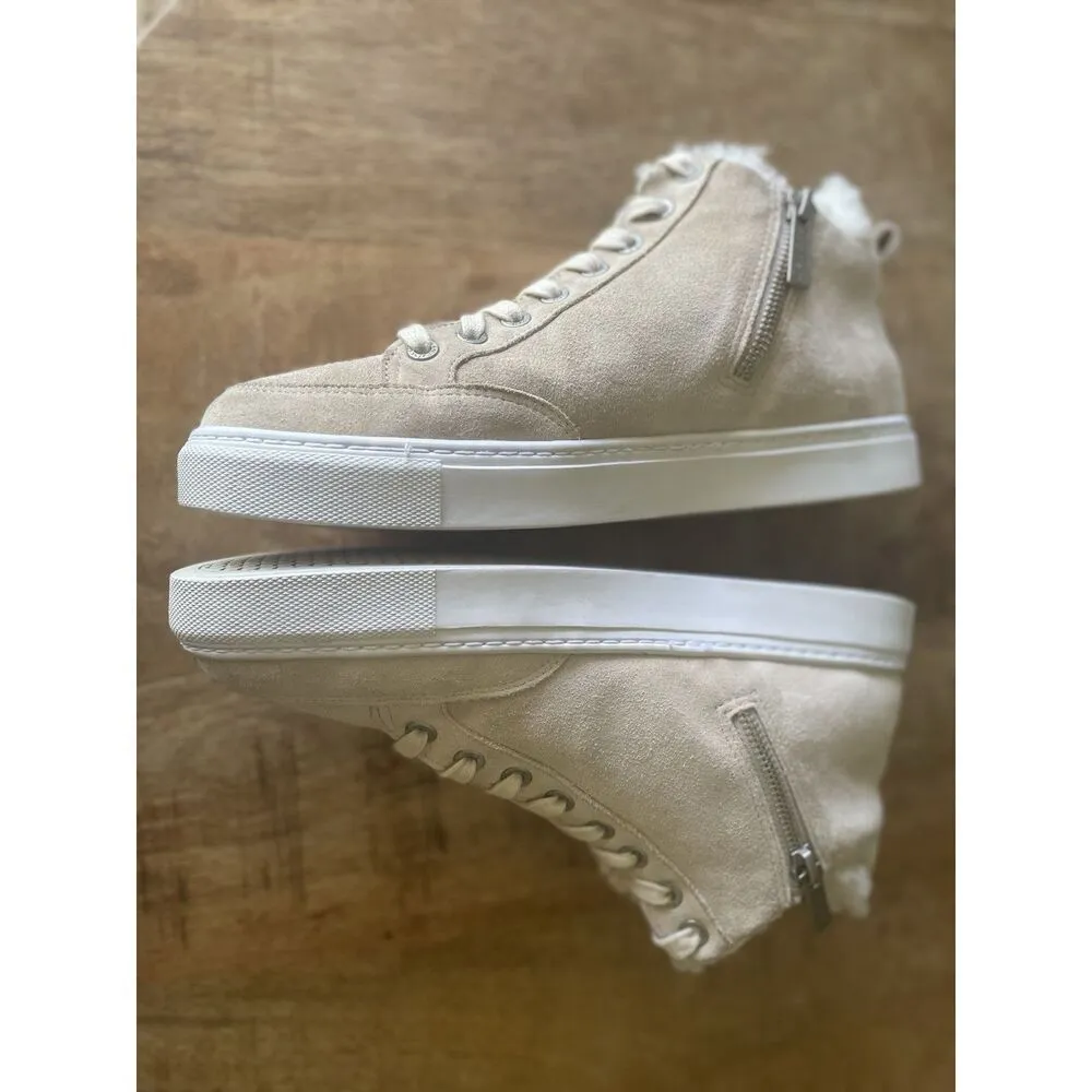 J/Slides NYC Pink Men’s US 8.5 /Unisex EU 42 Shearling Lined High Top Sneakers - Image 5