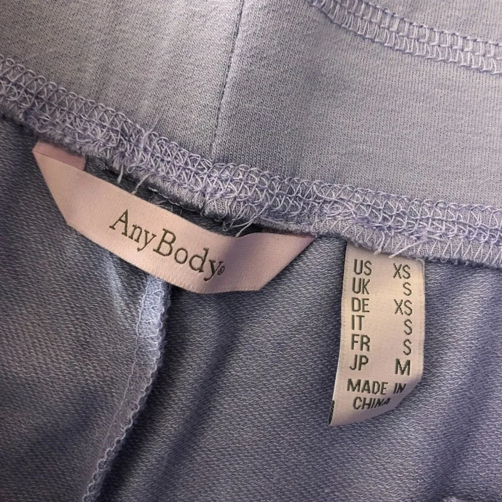 AnyBody Loungewear Womens Lt French Terry Shorts Pockets Pull On Blue XS - Image 3