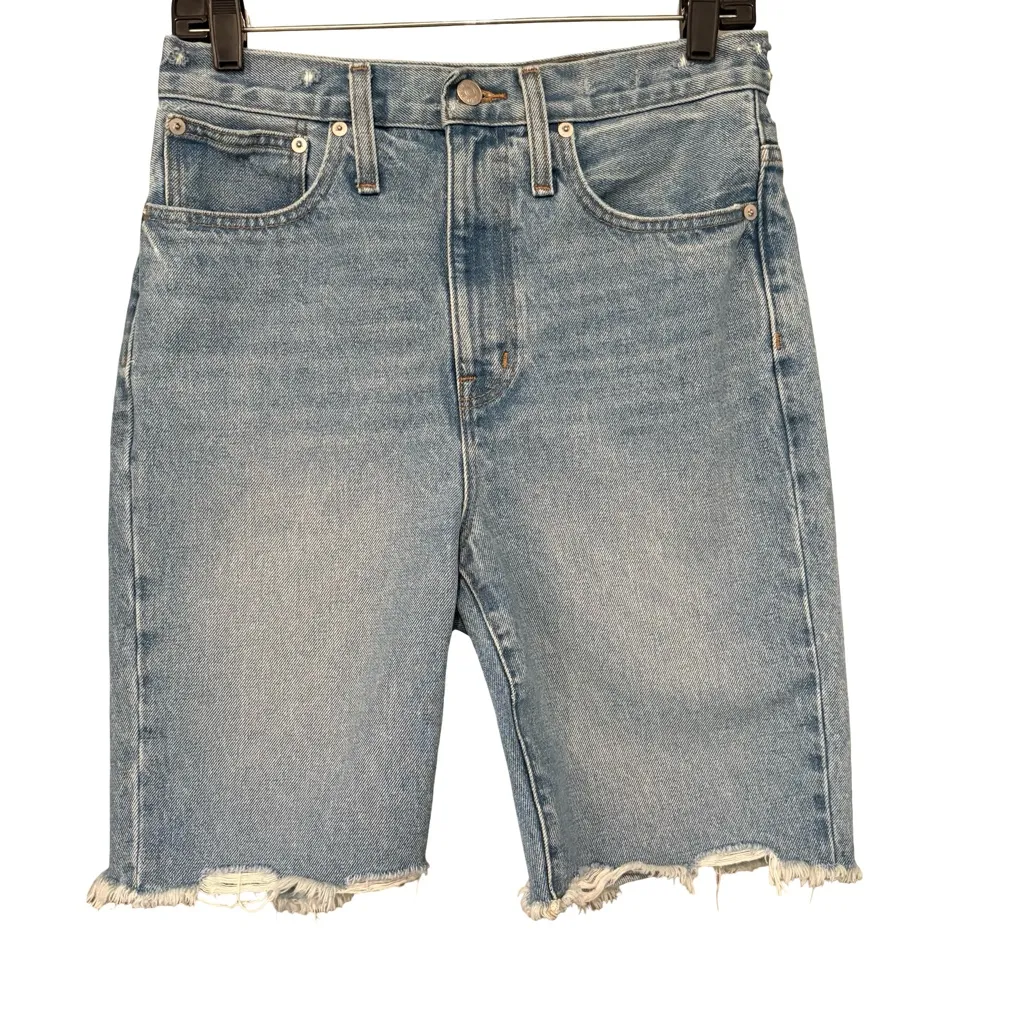 Madewell High-Rise Long Denim Shorts in Hedrick Wash, Sz 26 - Image 4