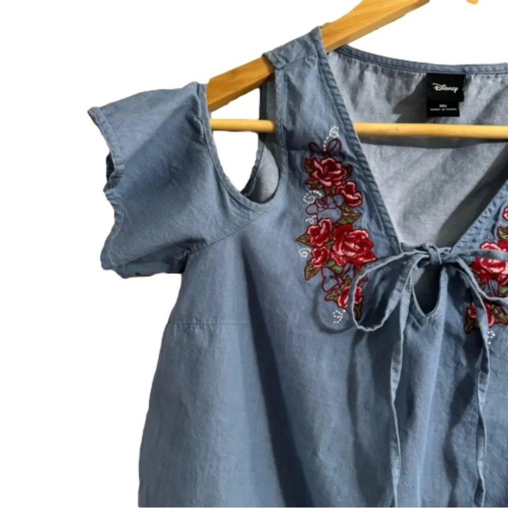 Disney Minnie Mouse Embroidered Cold Shoulder Blouse 🌹 - Image 2