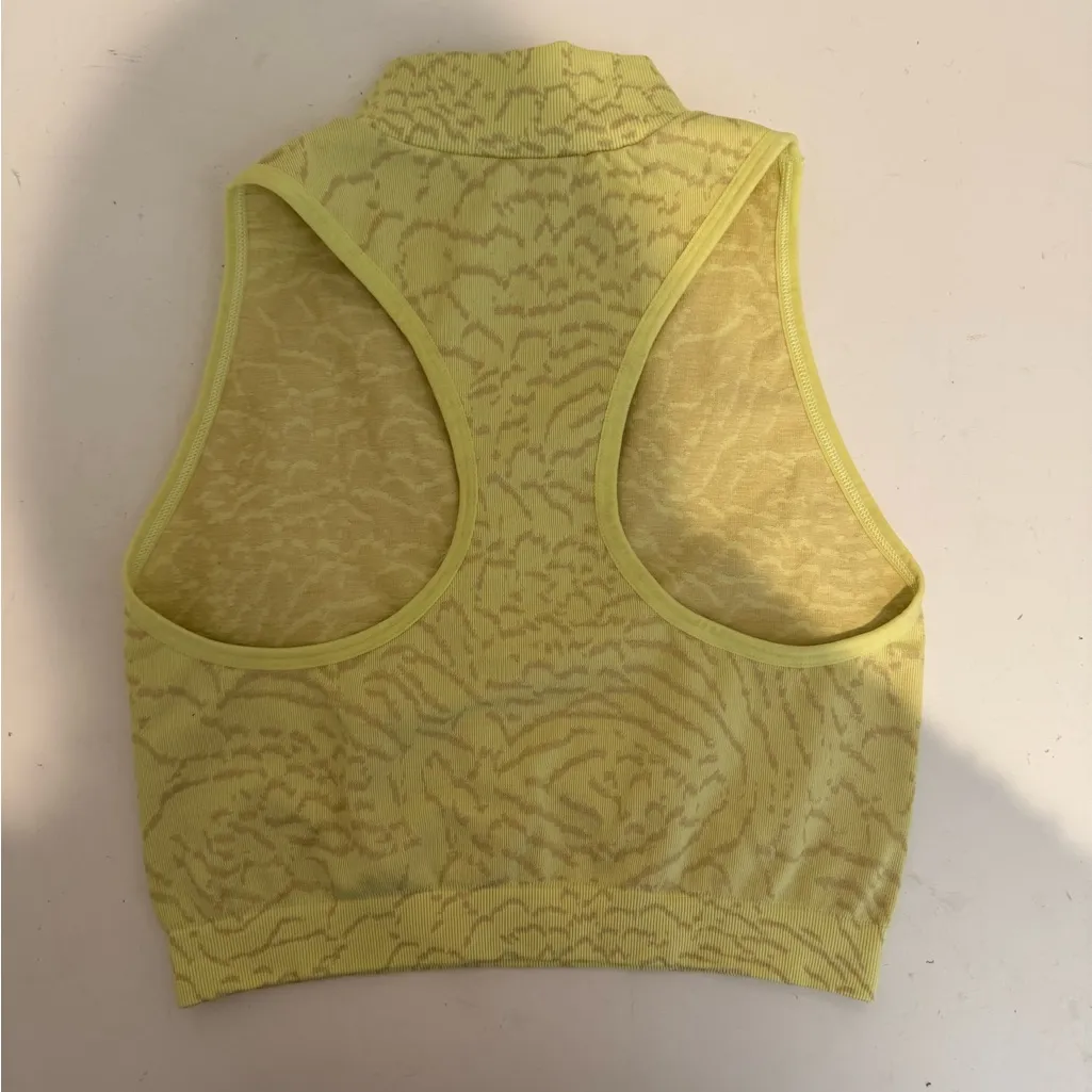 Gymshark Adapt Animal 1/2 Zip Crop Racerback Tank Top Firefly Yellow M Medium - Image 6