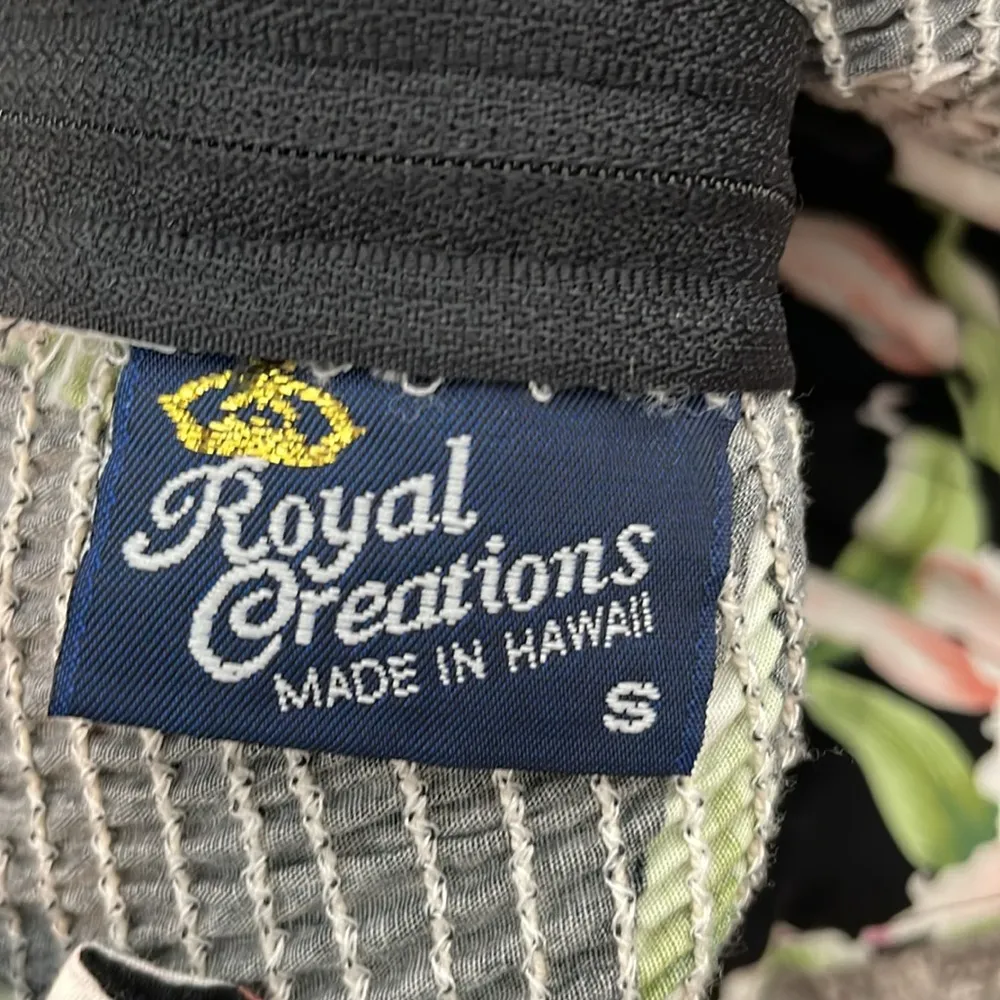 Royal creations floral dress made in Hawaii USA 100% cotton Black - Image 5