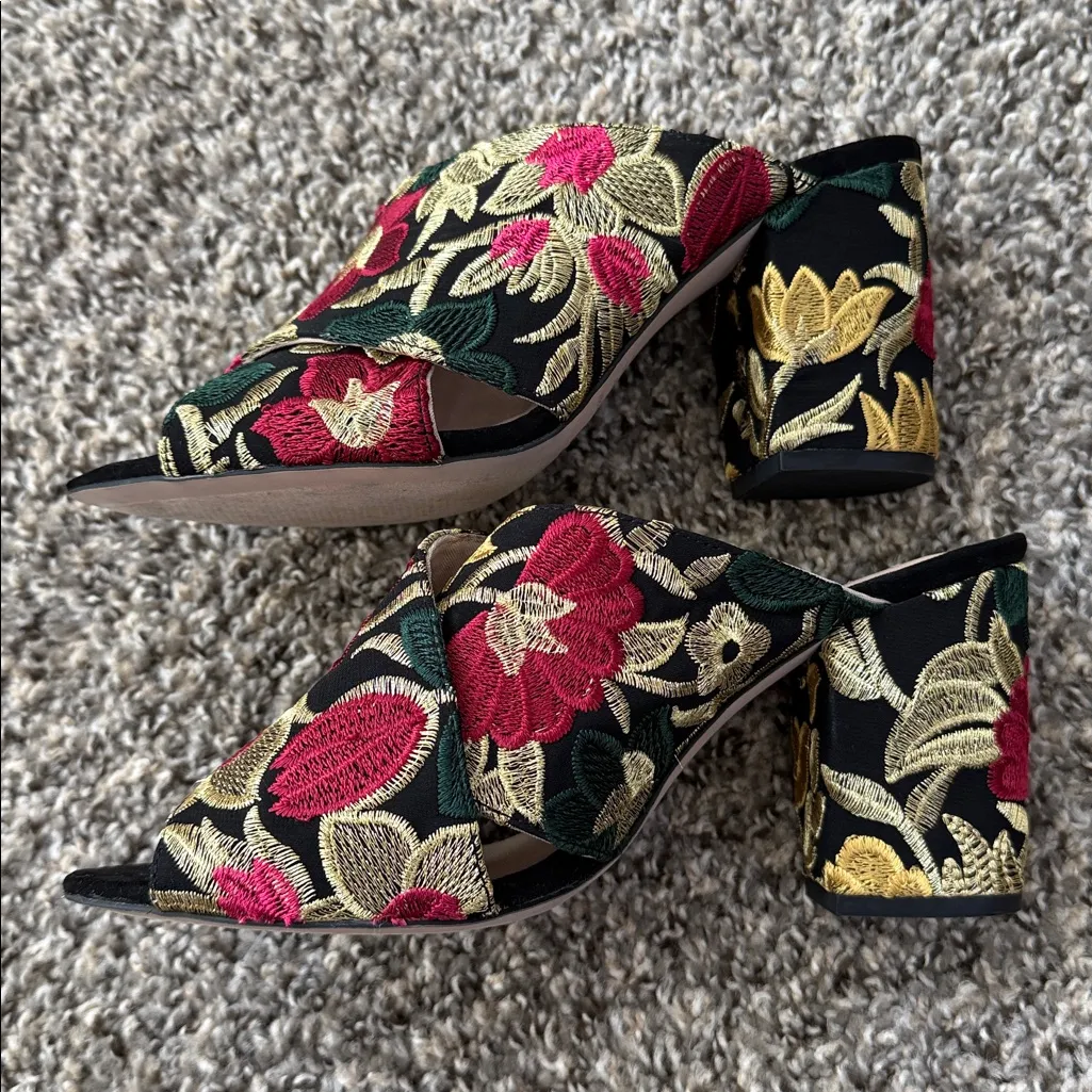 Sole Society Floral Embroidered Mules - Image 4