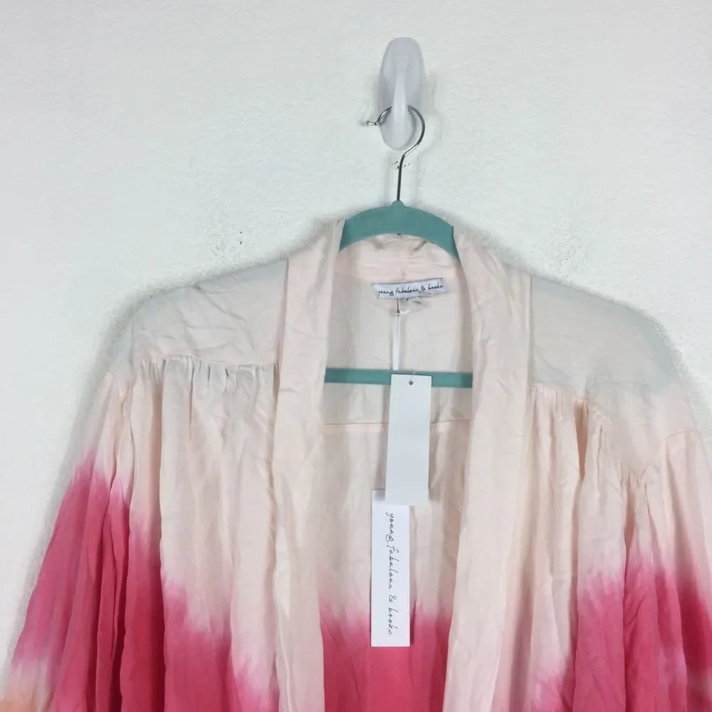 NWT Young Fabulous & Broke Carmen Ombre Tie Dye Tie Front Top Small Boho Beach - Image 4