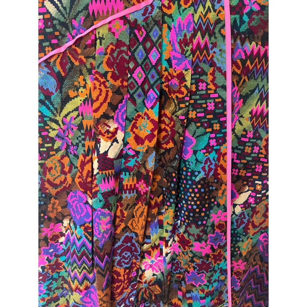 Matthew Williamson Neon Abstract Floral Cap Sleeves Mini Dress sz. UK 8/US 4 Brown - Image 5