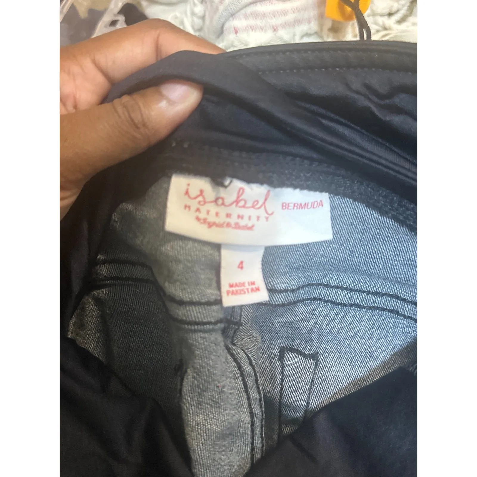 Isabel Maternity Bermuda Jean Shorts‎ Size 4 | Over Belly Stretch Blue - Image 3