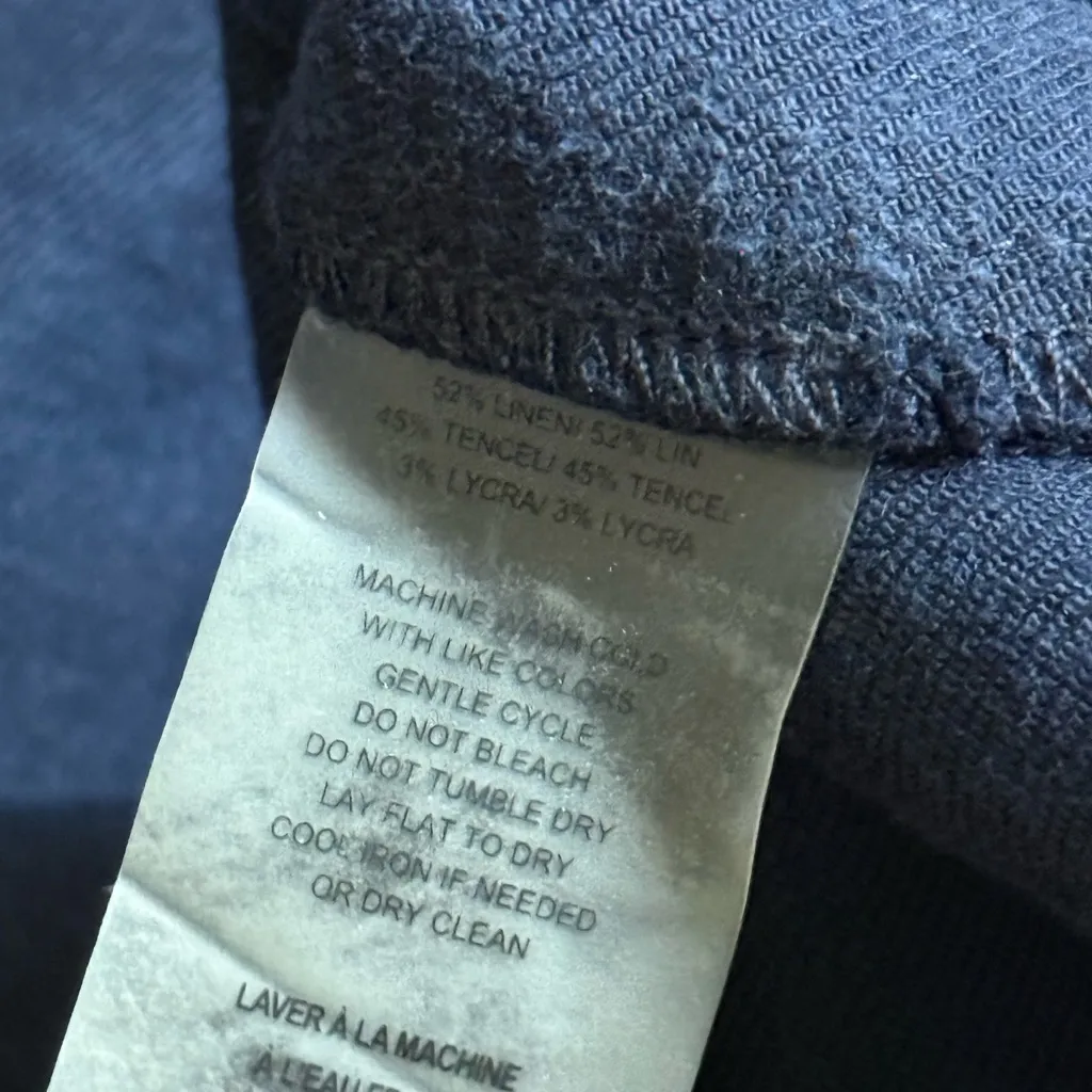 Margaret O’Leary Linen Blend 3/4 Sleeve Shift Dress | Blue | XS - Image 5