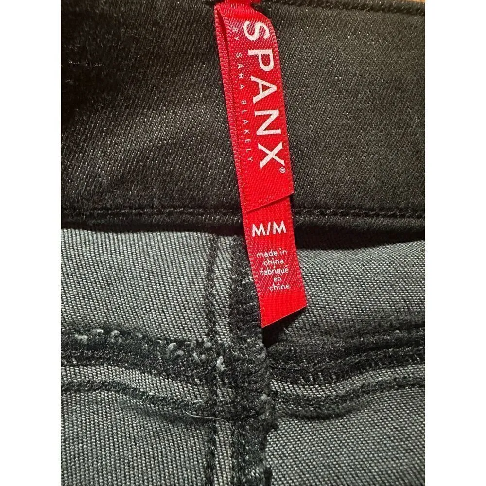 Spanx Distressed Skinny Jeans In Vintage Black Sz M - Image 3