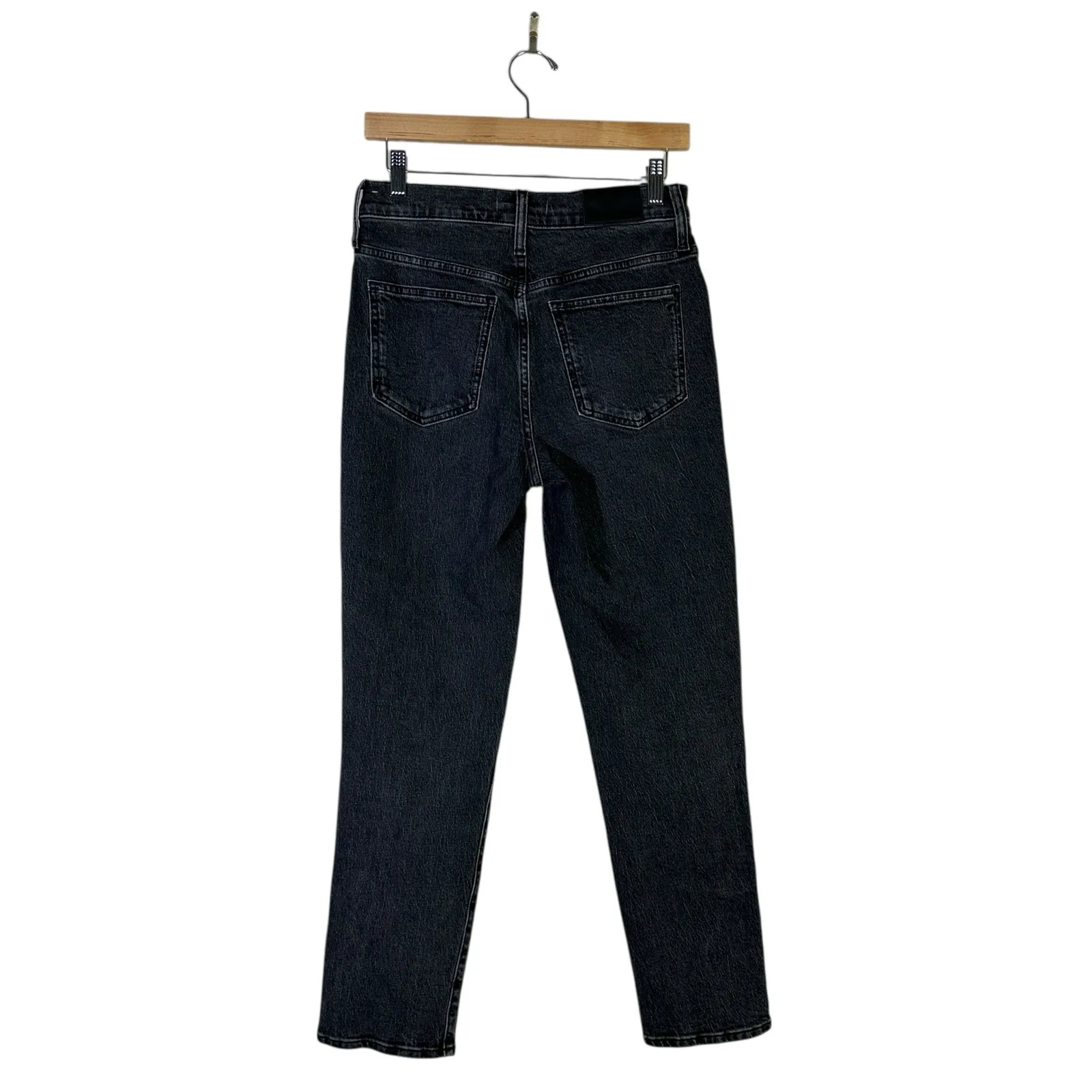 Madewell Perfect Vintage Jeans Size 26 Black Straight Leg Rigid High Rise Retro - Image 6