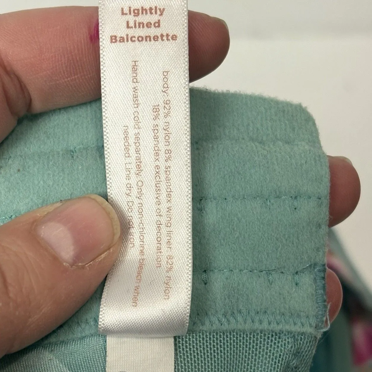 Cacique Bra 40H Blue Aqua Pink Floral Backsmoother Balconette Lightly Lined - Image 8