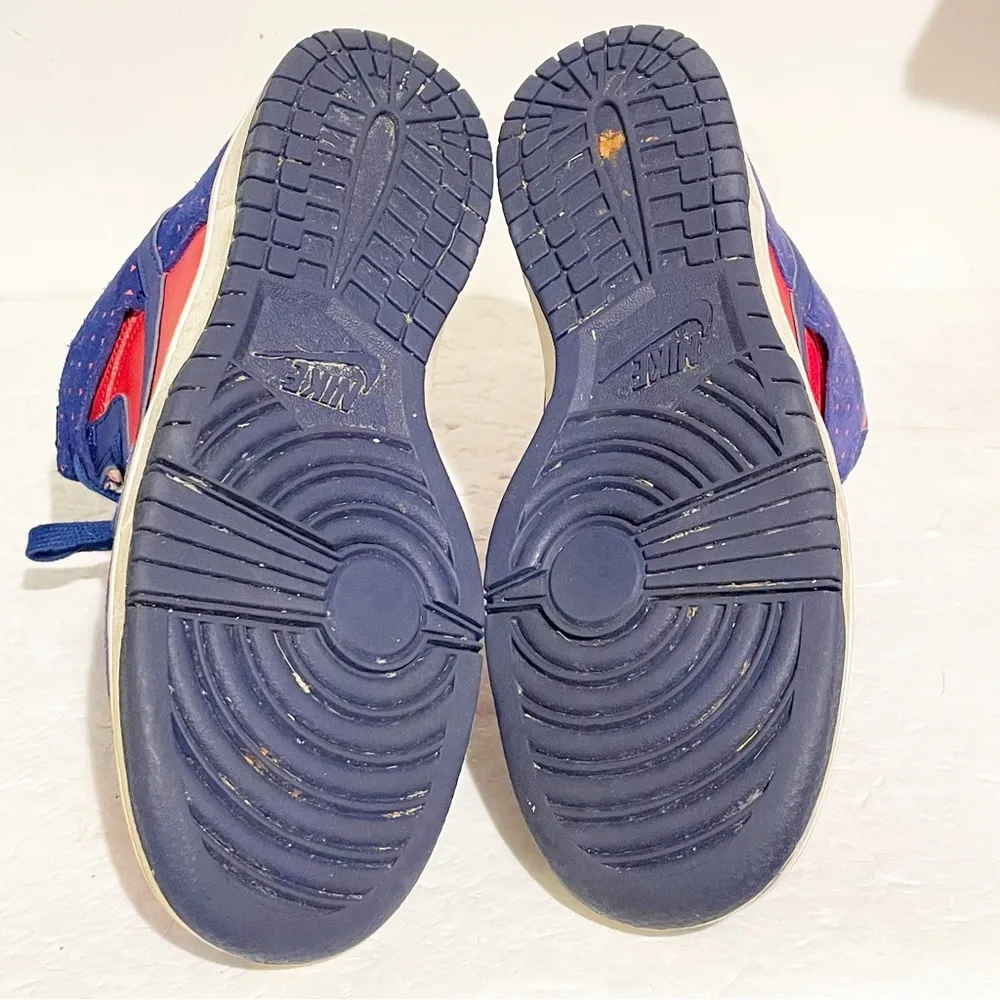 Nike Size 9 Dunk Hi Skinny Print Hyper Red Royal Blue Sail 543242-600 Sneaker - Image 7