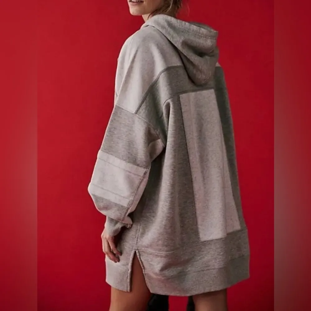 #41 NWT Free People Triple Threat Hoodie in Heather Grey/Victory Red - Image 2