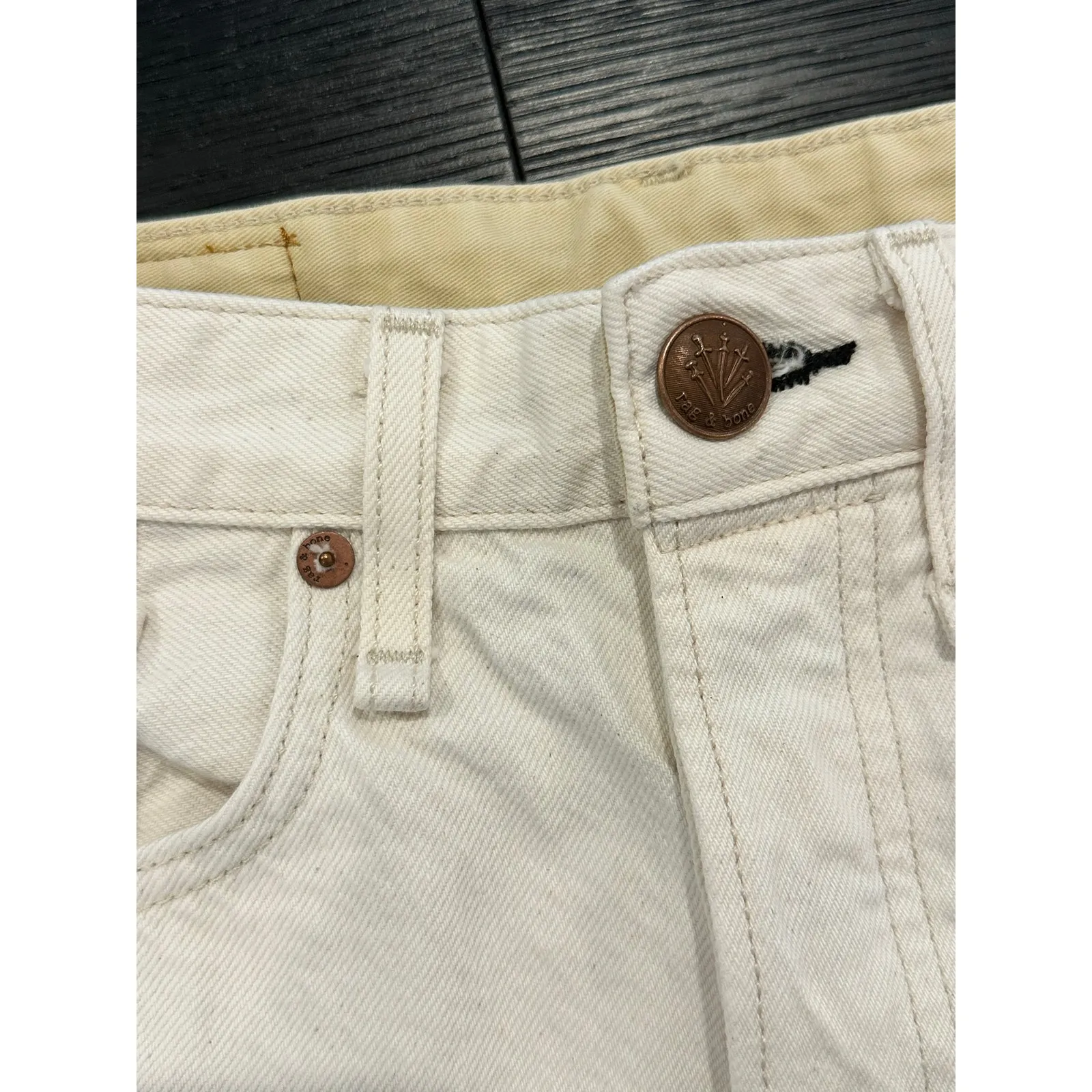 Rag & Bone Maya High Rise Walking Short Bone White size 25 - Image 9