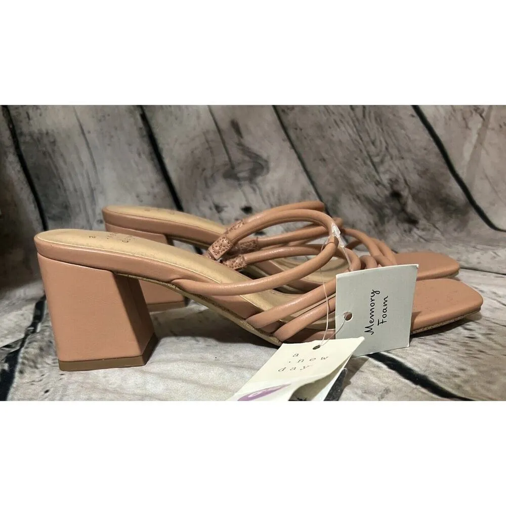 A New Day Women's Blakely Mule Heels Light Brown 10 NWT - Image 4