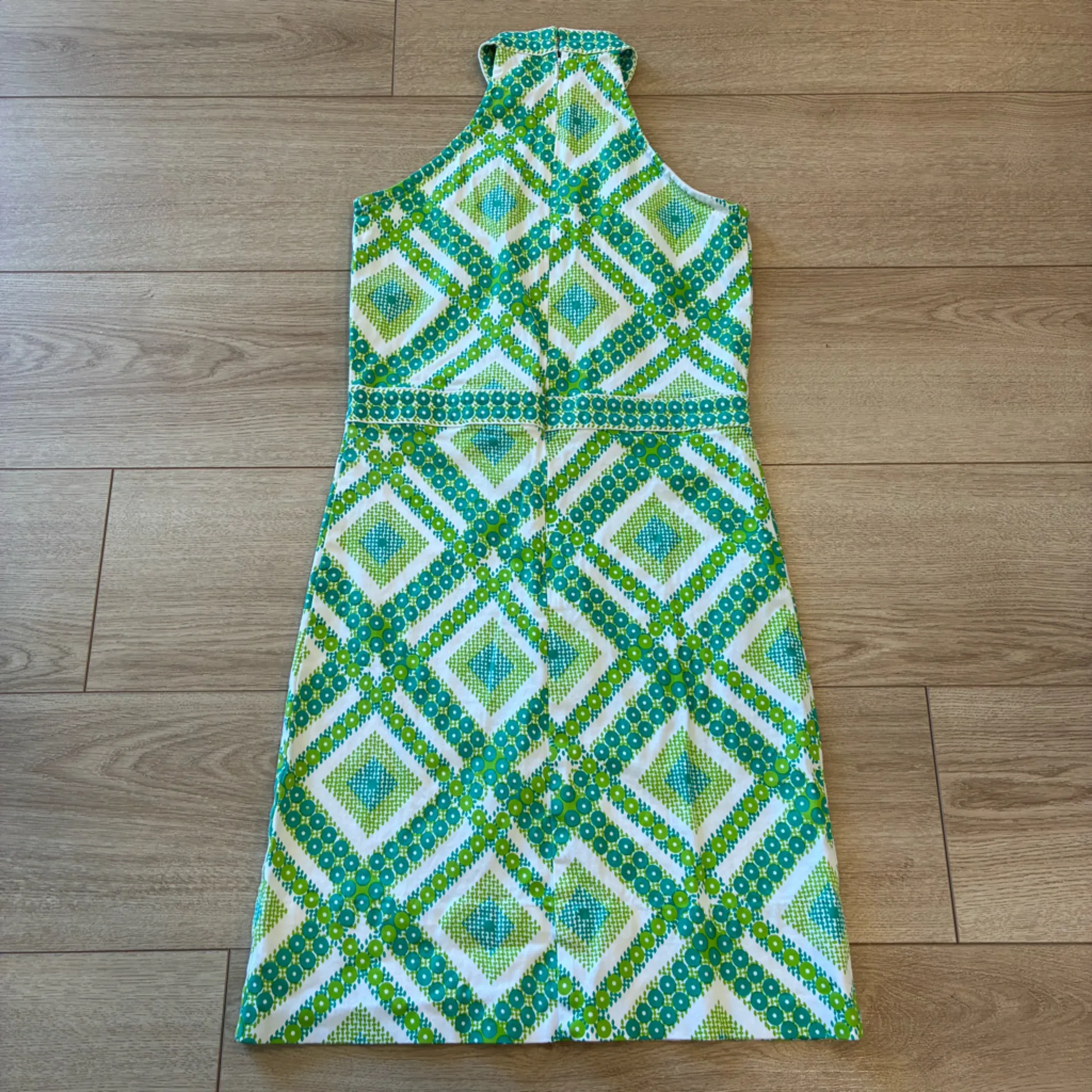 Gretchen Scott Blue Green Sleeveless Halter Keyhole A - Image 3