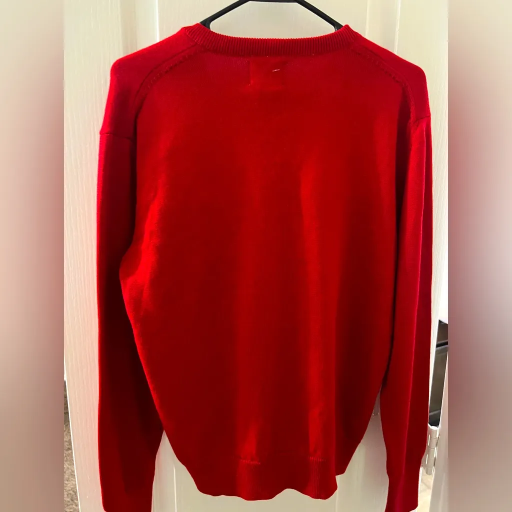 BDG Red and Purple Argyle V-Neck Sweater - Image 3