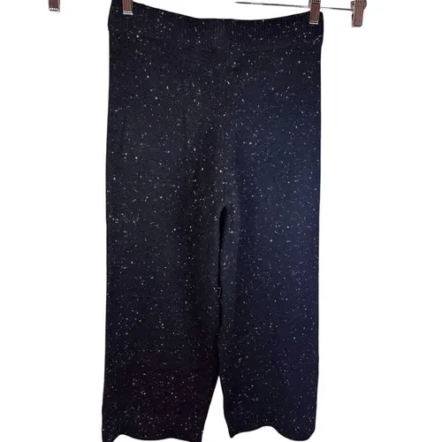 Zara Womens Wide‎ Leg Speckled Sparkle Knit Size Small Pants Black Grunge Punk - Image 4