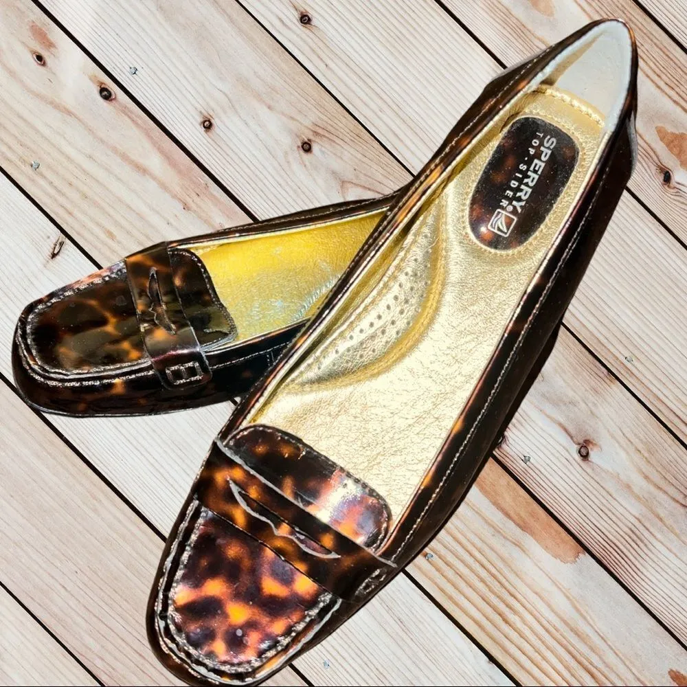 Sperry  tortoises she’ll design top slider flats! Euc - Image 2