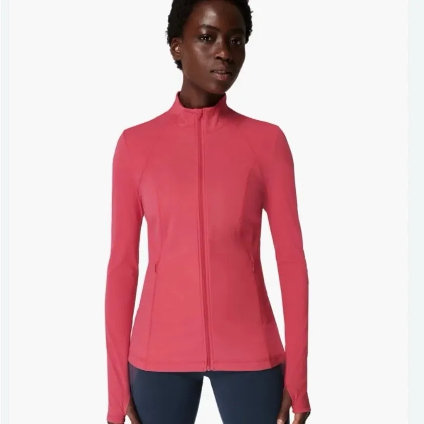 Sweaty Betty Power Workout Zip Jacket Pink Athletic Gym - Image 2