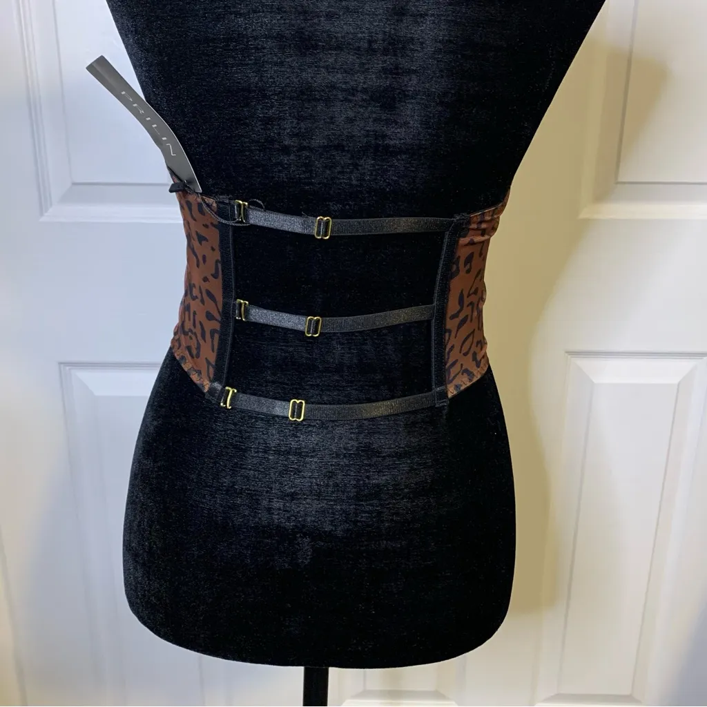 Prilin Leopard Print Waist Corset Black - Image 4