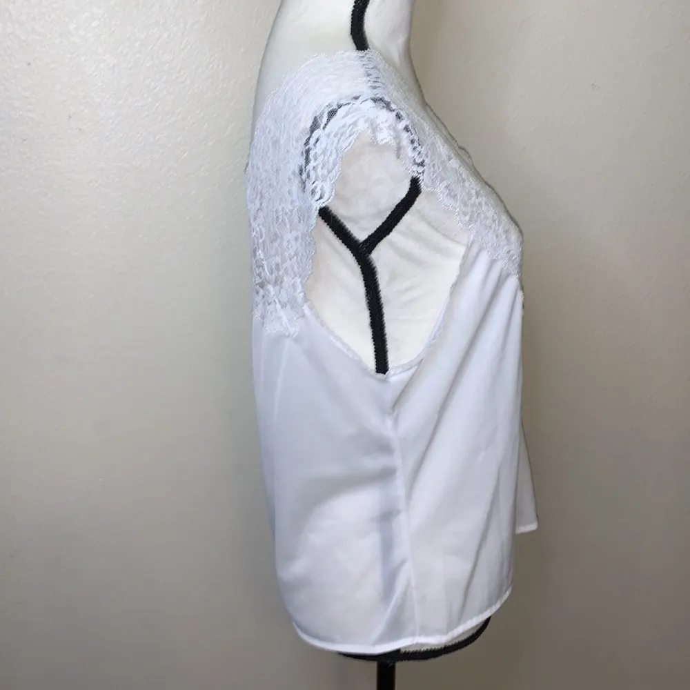 Metropolitan white nylon lace slip shirt Size L - Image 3