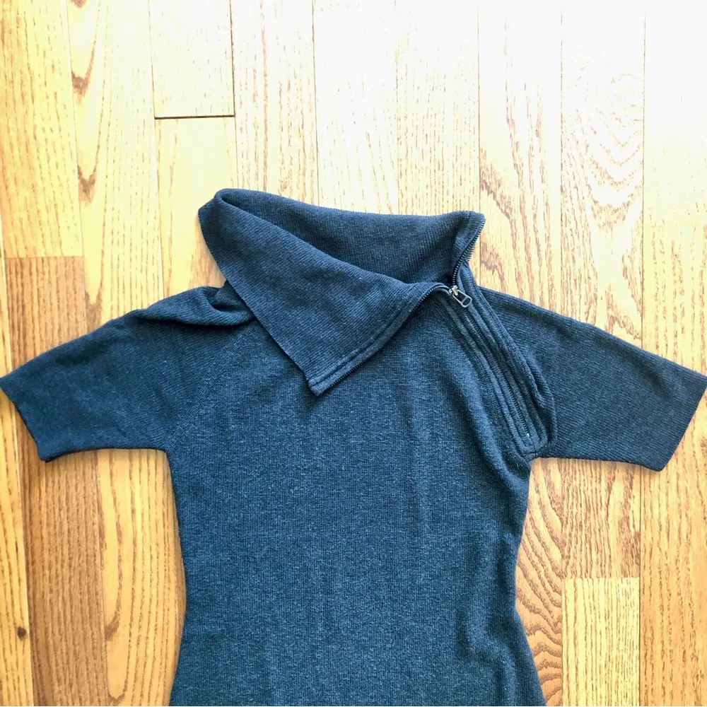 Short Sleeve Cowl Neck Dark Gray Sweater Dress Women’s Size Small - Image 9