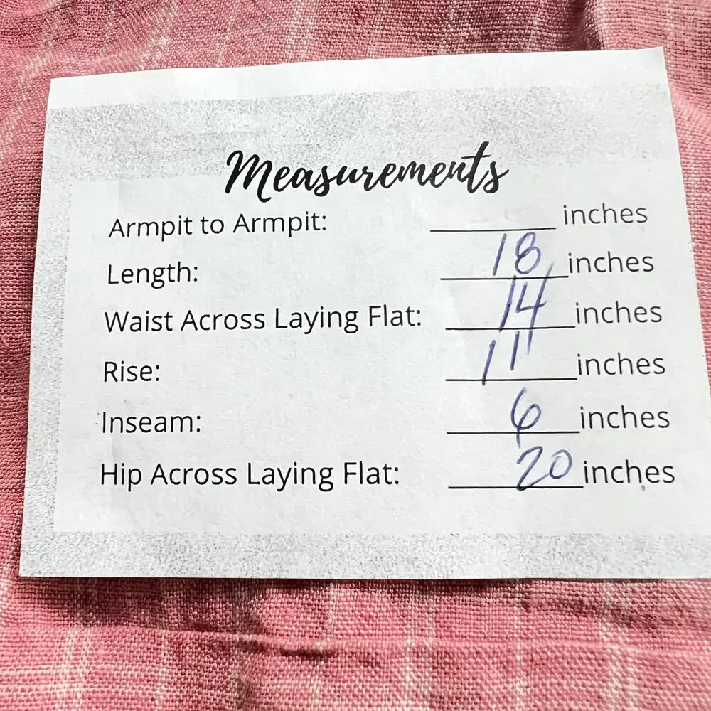 Madewell Harlow Linen Check Shorts Cafe Pink White 4 High Rise Cuff Hem - Image 3