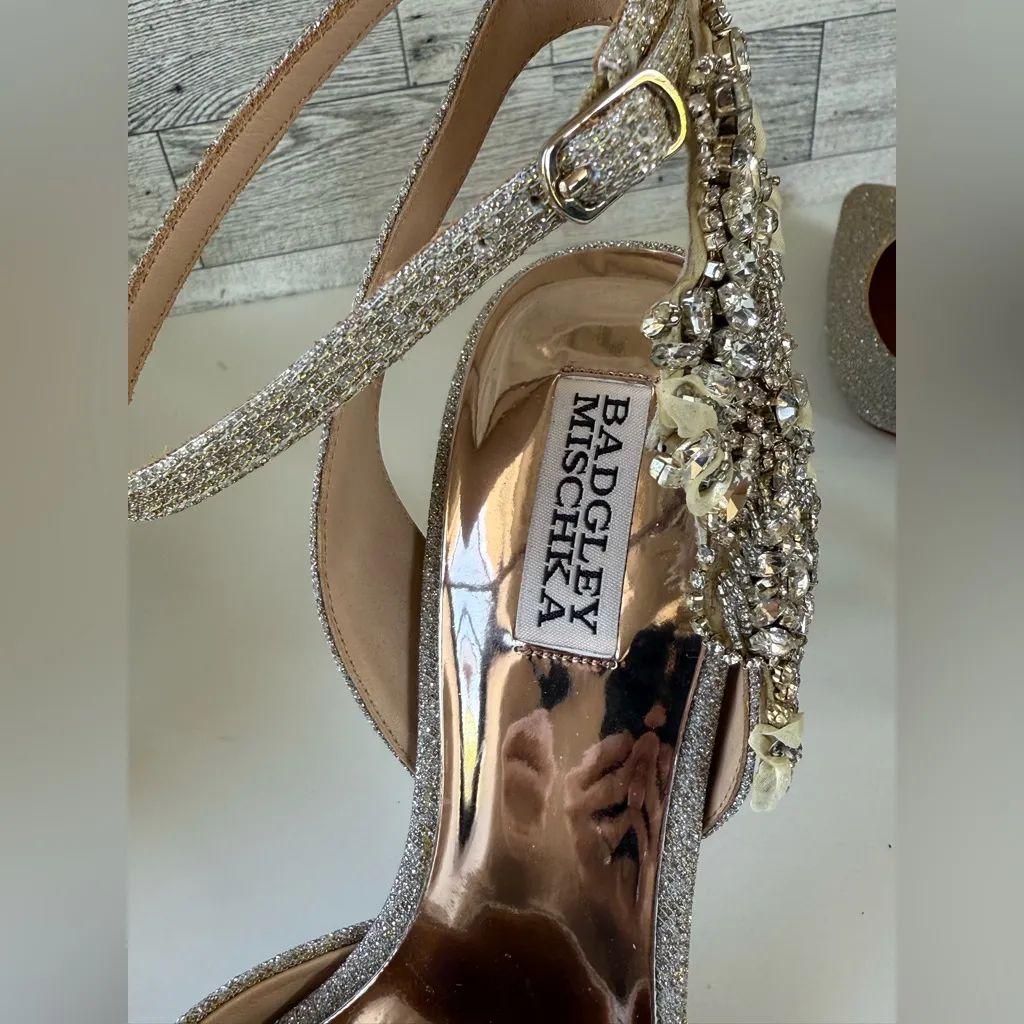 Badgley Mishka‎ Blanca Strappy Crystal Stilettos - Image 5