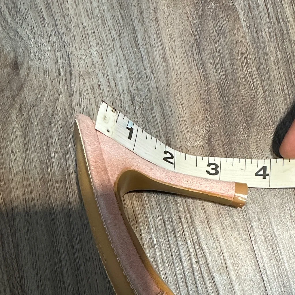 Blush Heels with Bow and Studs Pink Size 9 - Image 8