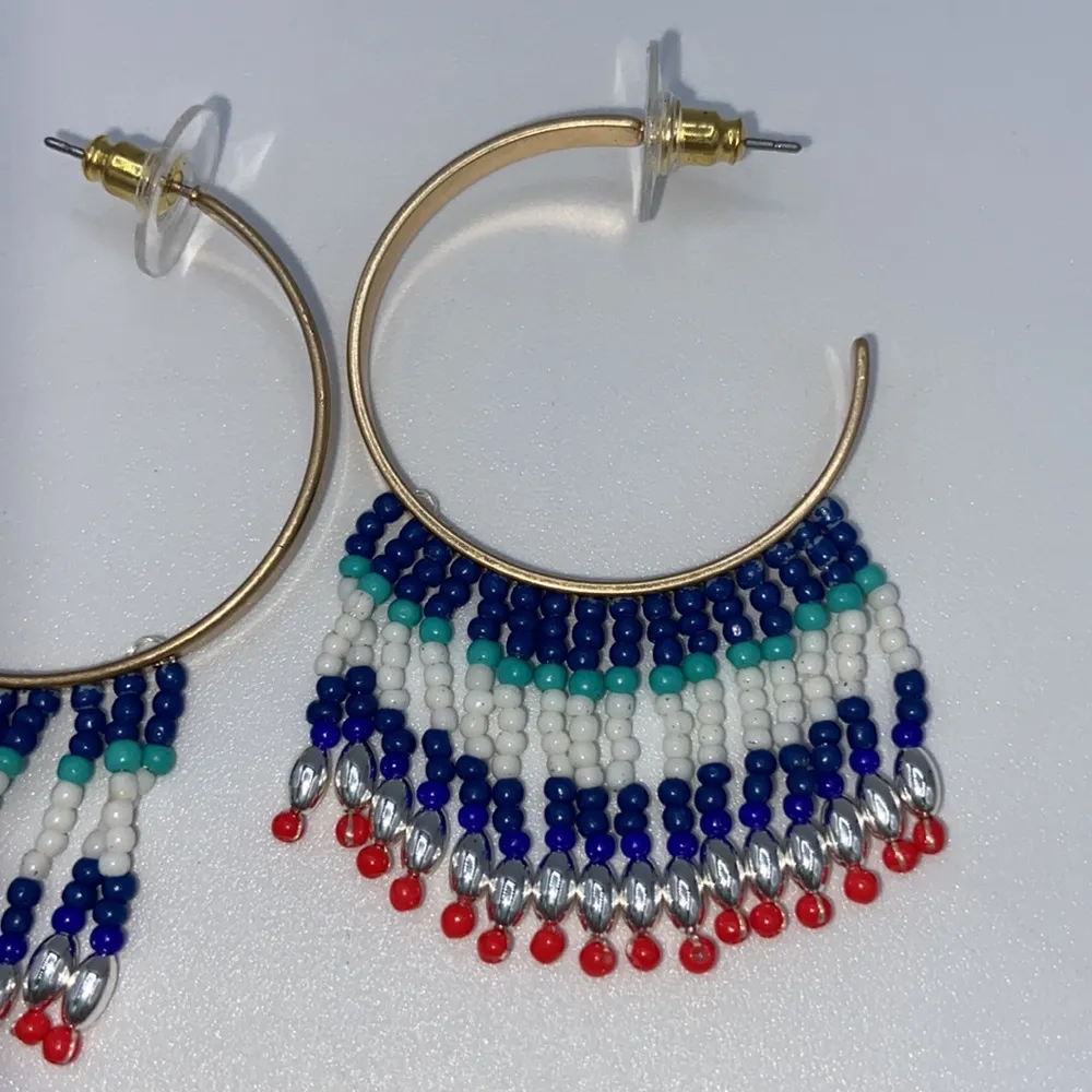 NEW! REBECCA MINKOFF Boho Beaded Hoop Earrings - Image 10