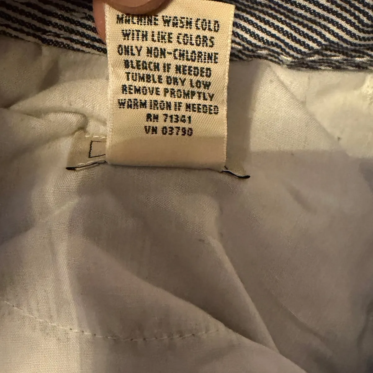 LL Bean Railroad Stripe Wide Leg Flare Pants 70s 100% Cotton Pants Size 8 - Image 10