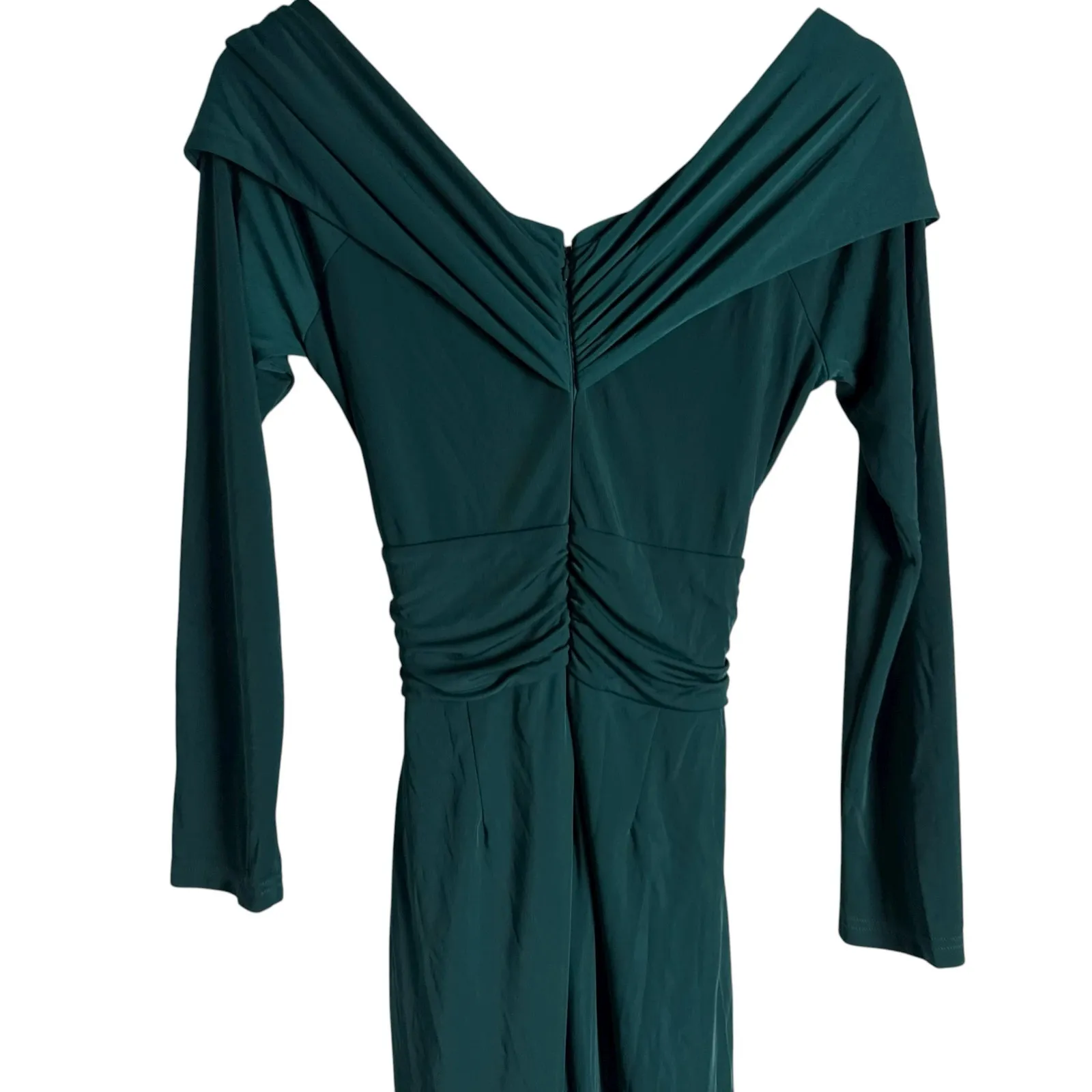 Zac Posen Emerald Green Off Shoulder Cocktail Maxi Formal Gown 10 - Image 13