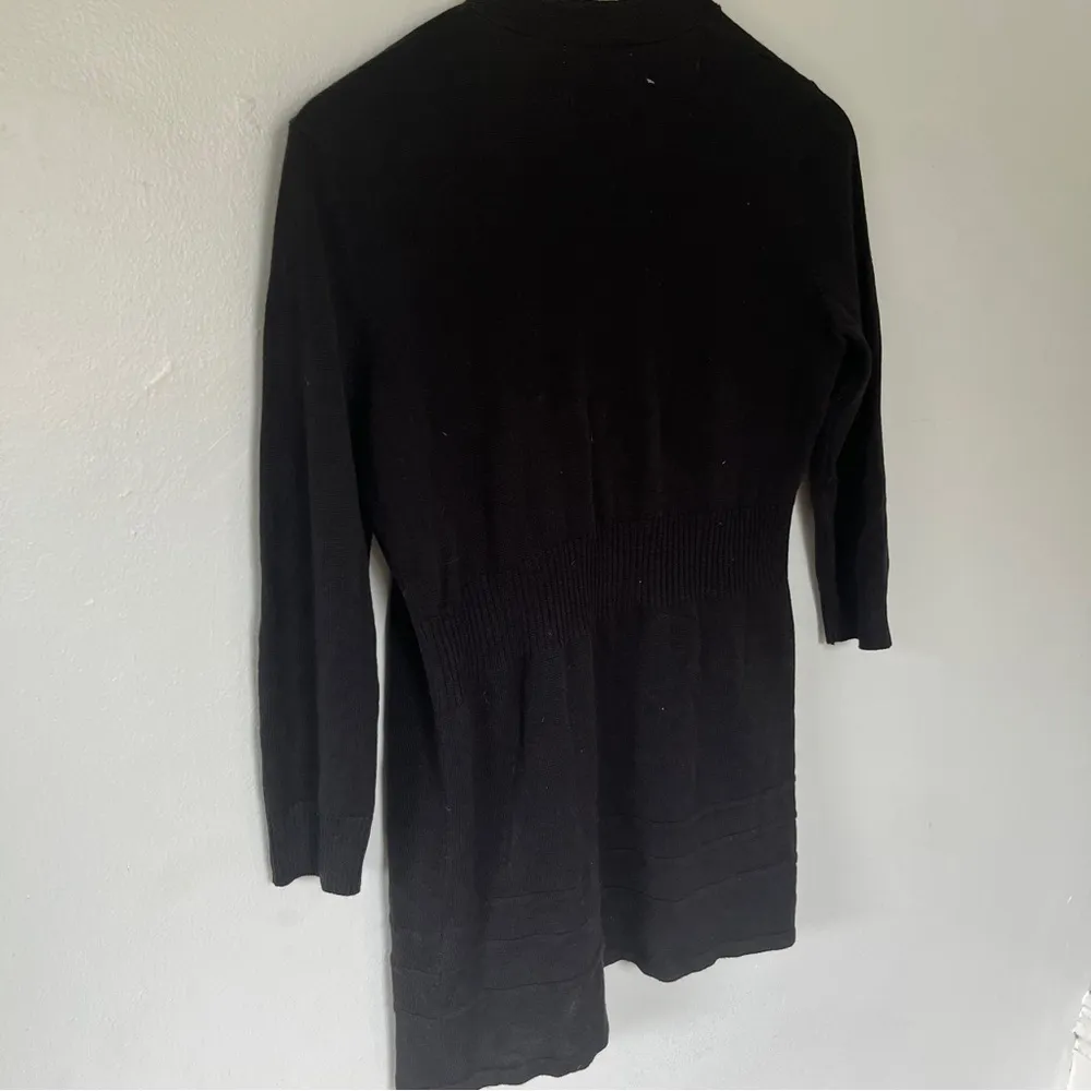 New York & Company Knit Boyfriend Comfort Fit Cardigan Open Sweater Black Small - Image 5