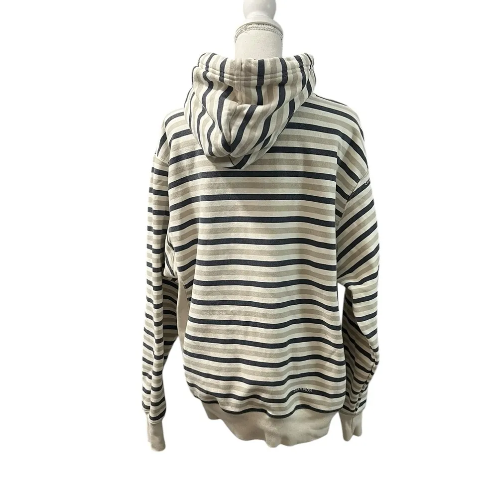 Vintage 90s Champion Reverse Weave Striped Sweatshirt Hoodie Boating Unisex L - Image 7