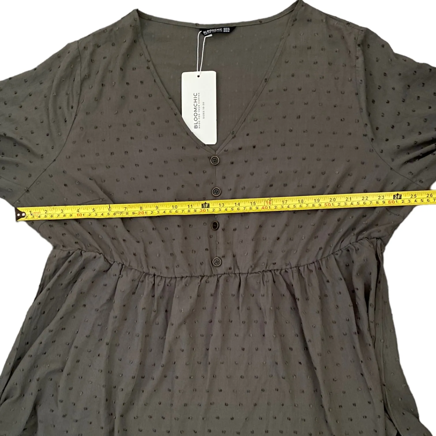 Bloomchic Green Dotted Long Sleeve Babydoll Shirt Size 22/24 - Image 3