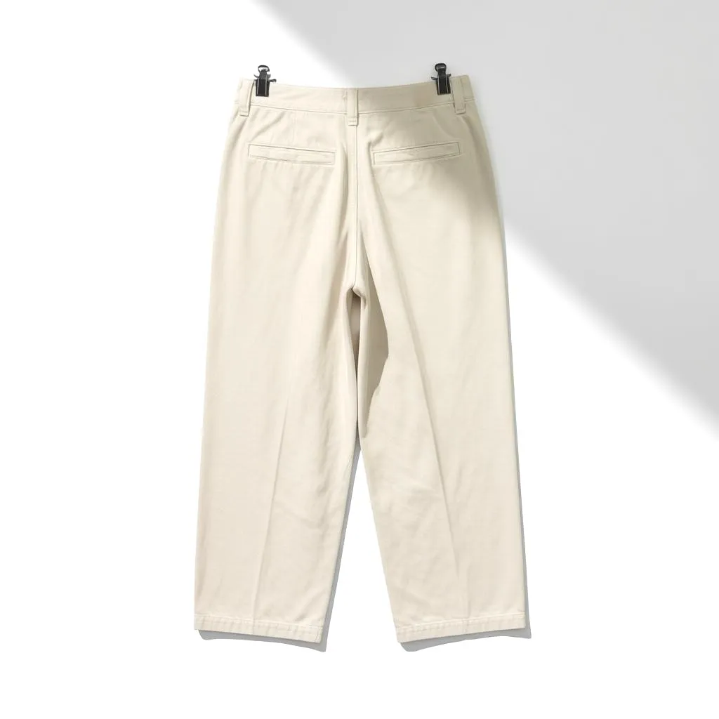 Madewell Harlow Wide-Leg Jeans Women 28 Off-White High-Rise Pleated Neutral Chic - Image 5