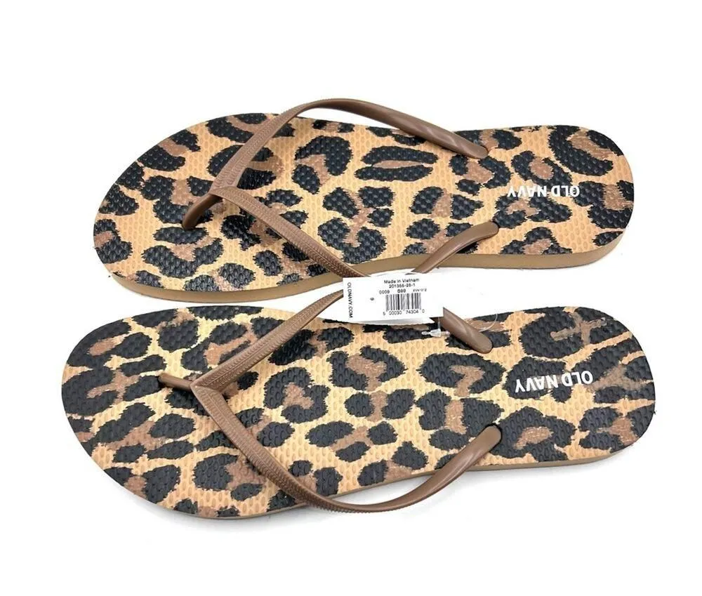 Old Navy Womens Basic Animal Print Flip Flop Sz 9 - Image 2