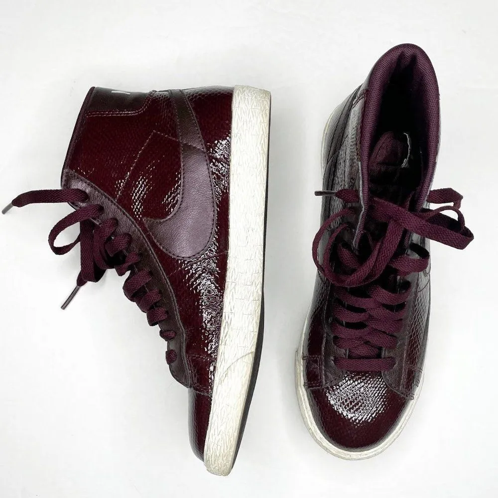 Nike Blazer Mid Premium Leather Sneaker Bordeaux Snakeskin 685225 600 Women's 7 - Image 5