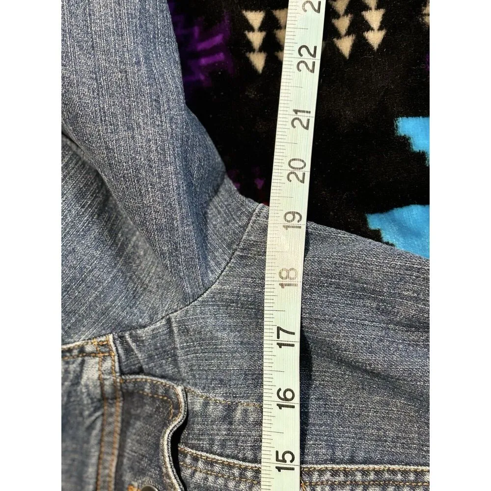 Coldwater Creek Womens Jean Jacket Short Dark Wash‎ Denim Size P12 Button Up - Image 6