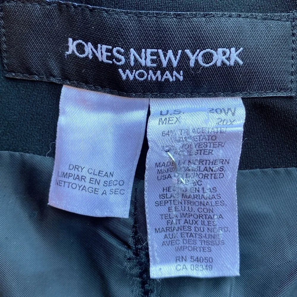 🖤 Jones New York Classic Black Lined Dress Pants, Side Zip, No Pockets, 20W - Image 10