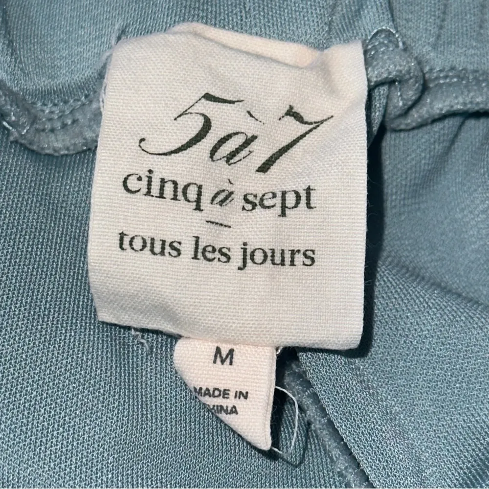 5 a 7 Cinq a Sept Women’s M Ocean Blue Dew Gizele Tie Front Jersey Tapered Pants Size M - Image 9